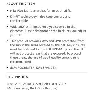 Nike Golf Uv Sun Bucket Golf Hat 832687 